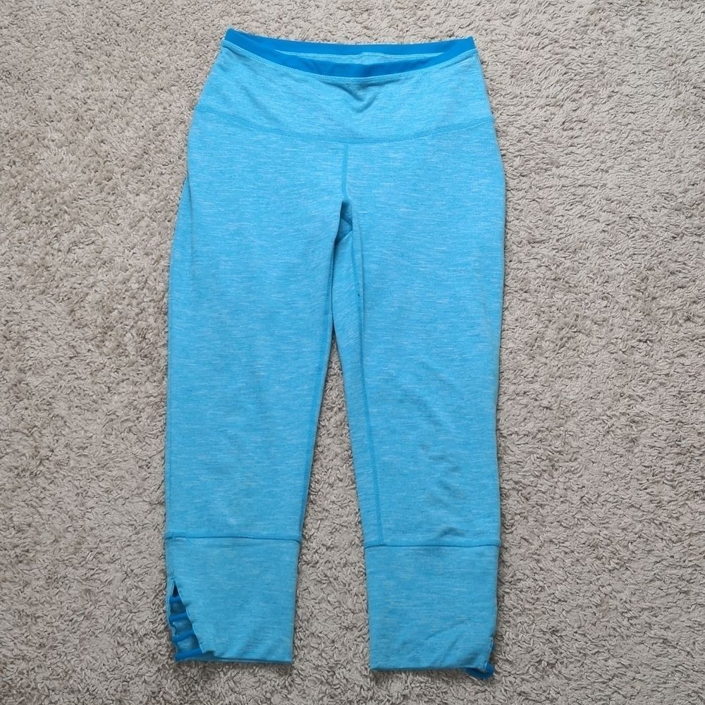 Prana Women capri leggings sport gym casual run hiking sz S yoga blue